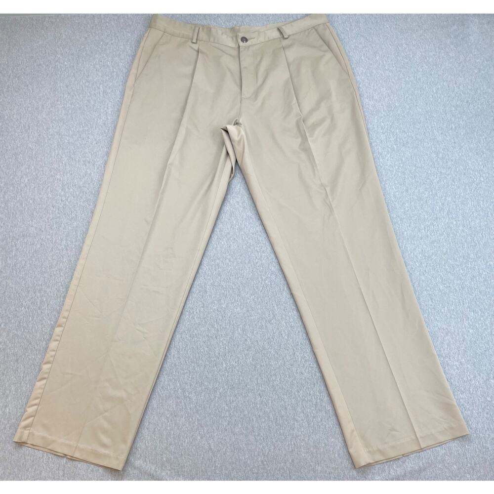 Adidas Pants Mens 36 x 34‎ Beige Performance Climalite Straight Golf